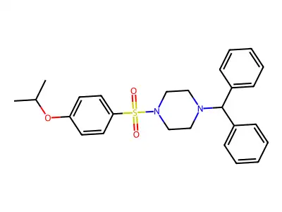 4-(Diphenylmethyl)-1-((4-(isopropoxy)phenyl)sulfonyl)piperazine structure