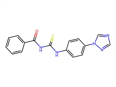 N-[[4-(1,2,4-triazol-1-yl)phenyl]carbamothioyl]benzamide structure