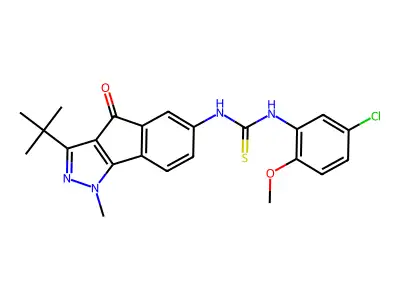 3-(TERT-BUTYL)-6-((((5-CHLORO-2-METHOXYPHENYL)AMINO)THIOXOMETHYL)AMINO)-1-METHYLINDENO[2,3-D]PYRAZOL-4-ONE structure