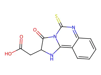 2-{3-oxo-5-sulfanylidene-2H,3H,5H,6H-imidazo[1,2-c]quinazolin-2-yl}acetic acid structure