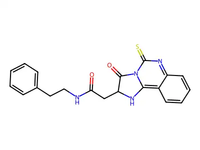 2-{3-oxo-5-sulfanylidene-2H,3H,5H,6H-imidazo[1,2-c]quinazolin-2-yl}-N-(2-phenylethyl)acetamide structure