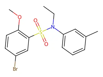 5-bromo-N-ethyl-2-methoxy-N-(3-methylphenyl)benzenesulfonamide structure