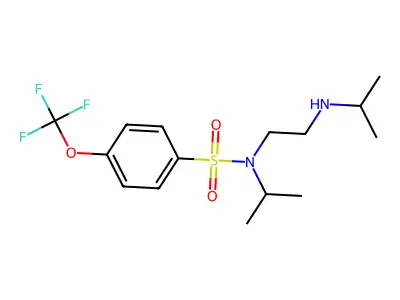 N-propan-2-yl-N-[2-(propan-2-ylamino)ethyl]-4-(trifluoromethoxy)benzenesulfonamide structure
