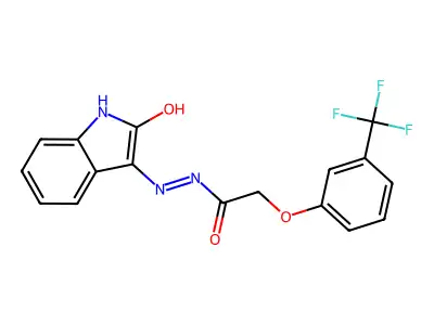 3-(2-(3-Trifluoromethylphenoxy)acetylhydrazidyl)-2-oxoindoline structure