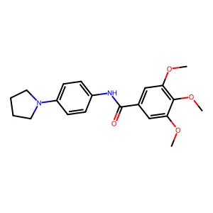 3,4,5-trimethoxy-N-[4-(pyrrolidin-1-yl)phenyl]benzamide structure