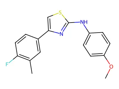 4-(4-fluoro-3-methylphenyl)-N-(4-methoxyphenyl)-1,3-thiazol-2-amine structure