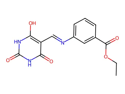 Ethyl 3-(((2,4,6-trioxo-3,5-diazaperhydroinylidene)methyl)amino)benzoate structure