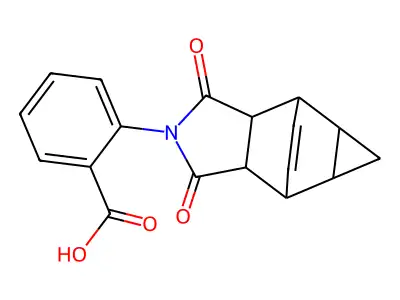 2-(1,3-dioxooctahydro-4,6-ethenocyclopropa[f]isoindol-2(1H)-yl)benzoic acid structure
