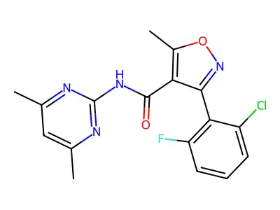 N-(4,6-DIMETHYLPYRIMIDIN-2-YL)(3-(6-CHLORO-2-FLUOROPHENYL)-5-METHYLISOXAZOL-4-YL)FORMAMIDE structure