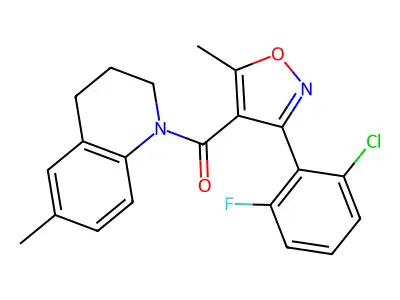 3-(6-CHLORO-2-FLUOROPHENYL)-5-METHYLISOXAZOL-4-YL 6-METHYL(1,2,3,4-TETRAHYDROQUINOLYL) KETONE structure