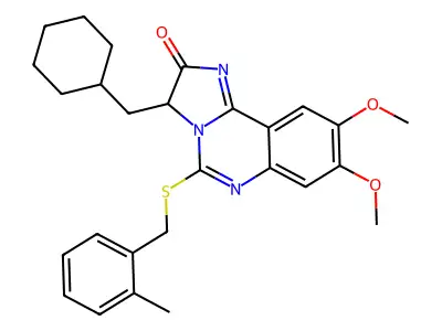 3-(cyclohexylmethyl)-8,9-dimethoxy-5-[(2-methylbenzyl)sulfanyl]imidazo[1,2-c]quinazolin-2(3H)-one structure