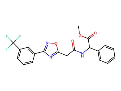 methyl 2-phenyl-2-[(2-{3-[3-(trifluoromethyl)phenyl]-1,2,4-oxadiazol-5-yl}acetyl)amino]acetate structure
