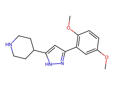4-methoxy-2-[3-(4-piperidinyl)-1H-pyrazol-5-yl]phenyl methyl ether structure