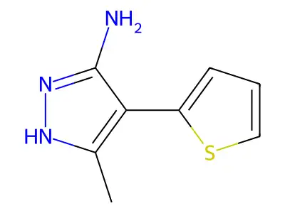 3-methyl-4-(thiophen-2-yl)-1H-pyrazol-5-amine structure