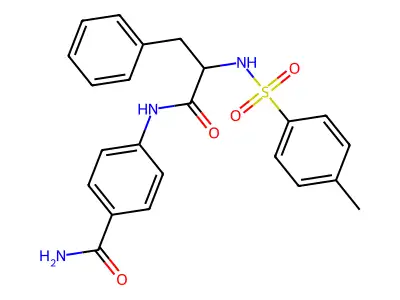N-(4-carbamoylphenyl)-Nalpha-[(4-methylphenyl)sulfonyl]phenylalaninamide structure