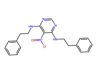 5-nitro-N~4~,N~6~-diphenethyl-4,6-pyrimidinediamine structure
