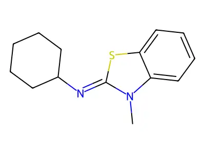 Cyclohexanamine, N-(3-methyl-2(3H)-benzothiazolylidene)- structure