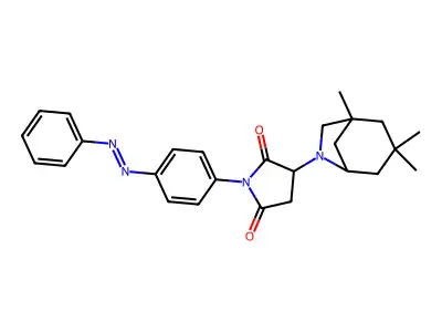 1-{4-[(1Z)-2-PHENYLDIAZEN-1-YL]PHENYL}-3-{1,3,3-TRIMETHYL-6-AZABICYCLO[3.2.1]OCTAN-6-YL}PYRROLIDINE-2,5-DIONE structure