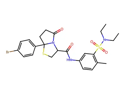 7a-(4-Bromophenyl)-N-[3-[(diethylamino)sulfonyl]-4-methylphenyl]hexahydro-5-oxopyrrolo[2,1-b]thiazole-3-carboxamide structure