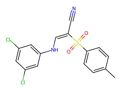 3-((3,5-Dichlorophenyl)amino)-2-((4-methylphenyl)sulfonyl)prop-2-enenitrile structure
