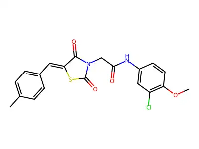 N-(3-Chloro-4-methoxyphenyl)-5-[(4-methylphenyl)methylene]-2,4-dioxo-3-thiazolidineacetamide structure