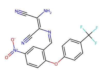 C18H10F3N5O3 structure