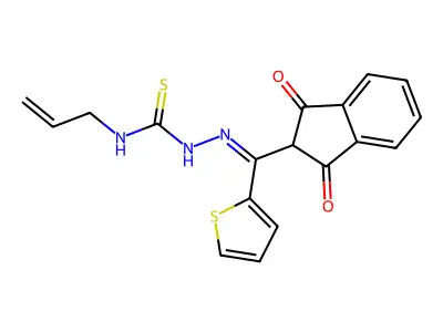 1-Allyl-3-[[(1,3-dioxoindan-2-yl)-(2-thienyl)methylene]amino]thiourea structure