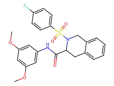 N-(3,5-dimethoxyphenyl)-2-(4-fluorobenzenesulfonyl)-1,2,3,4-tetrahydroisoquinoline-3-carboxamide structure