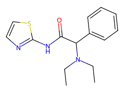 2-(diethylamino)-2-phenyl-N-(1,3-thiazol-2-yl)acetamide structure