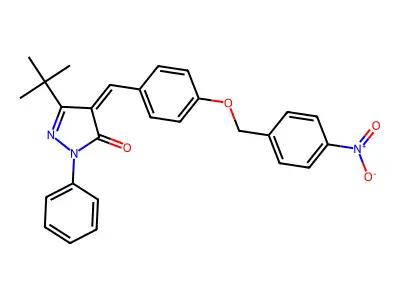 3-(TERT-BUTYL)-4-((4-((4-NITROPHENYL)METHOXY)PHENYL)METHYLENE)-1-PHENYL-2-PYRAZOLIN-5-ONE structure