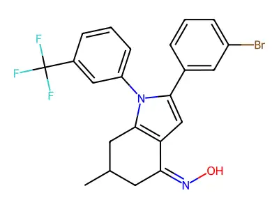 C22H18BrF3N2O structure
