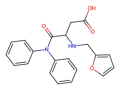 N~2~-(furan-2-ylmethyl)-N,N-diphenyl-alpha-asparagine structure