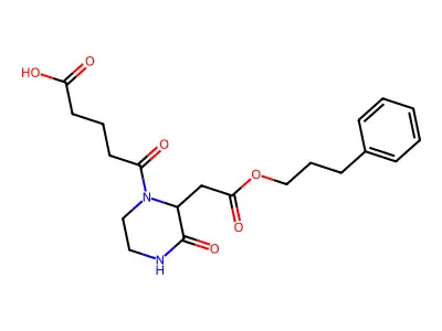 5-Oxo-5-{3-oxo-2-[2-oxo-2-(3-phenylpropoxy)ethyl]-1-piperazinyl}pentanoic acid structure