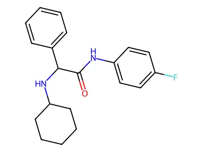 2-(cyclohexylamino)-N-(4-fluorophenyl)-2-phenylacetamide structure