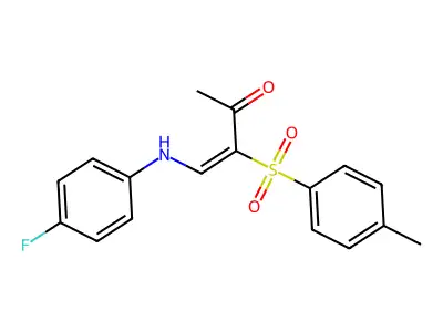 4-((4-Fluorophenyl)amino)-3-((4-methylphenyl)sulfonyl)but-3-EN-2-one structure