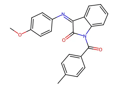 3-((4-Methoxyphenyl)imino)-1-((4-methylphenyl)carbonyl)indolin-2-one structure