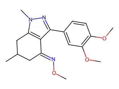 3-(3,4-dimethoxyphenyl)-N-methoxy-1,6-dimethyl-6,7-dihydro-5H-indazol-4-imine structure