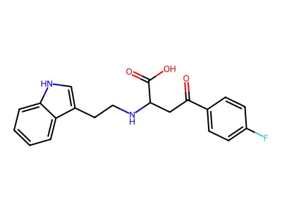 4-(4-fluorophenyl)-2-{[2-(1H-indol-3-yl)ethyl]amino}-4-oxobutanoic acid structure
