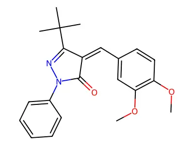 5-Tert-butyl-4-[(3,4-dimethoxyphenyl)methylene]-2-phenyl-pyrazol-3-one structure
