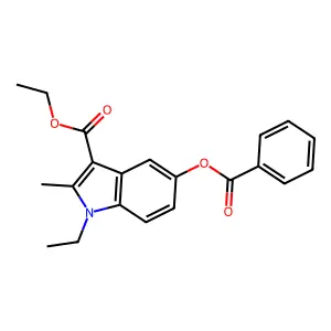 ethyl 5-(benzoyloxy)-1-ethyl-2-methyl-1H-indole-3-carboxylate structure