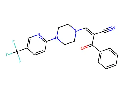 (Z)-2-benzoyl-3-{4-[5-(trifluoromethyl)-2-pyridinyl]piperazino}-2-propenenitrile structure