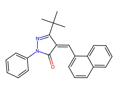 5-Tert-butyl-4-(1-naphthylmethylene)-2-phenyl-pyrazol-3-one structure