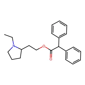 Acetic acid, diphenyl-, 2-(1-ethyl-2-pyrrolidinyl)ethyl ester structure
