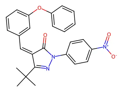 3-(TERT-BUTYL)-1-(4-NITROPHENYL)-4-((3-PHENOXYPHENYL)METHYLENE)-2-PYRAZOLIN-5-ONE structure