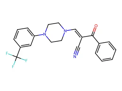 2-(Phenylcarbonyl)-3-(4-(3-(trifluoromethyl)phenyl)piperazinyl)prop-2-enenitrile structure