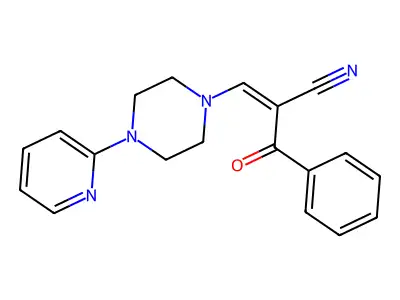 2-Benzoyl-3-[4-(2-pyridyl)piperazin-1-yl]prop-2-enenitrile structure