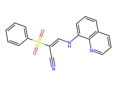 2-(Phenylsulfonyl)-3-(8-quinolylamino)prop-2-enenitrile structure