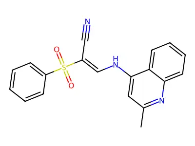 3-((2-Methyl(4-quinolyl))amino)-2-(phenylsulfonyl)prop-2-enenitrile structure