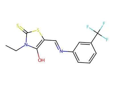 3-ETHYL-2-THIOXO-5-(((3-(TRIFLUOROMETHYL)PHENYL)AMINO)METHYLENE)-1,3-THIAZOLIDIN-4-ONE structure