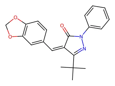 4-(1,3-Benzodioxol-5-ylmethylidene)-5-tert-butyl-2-phenylpyrazol-3-one structure